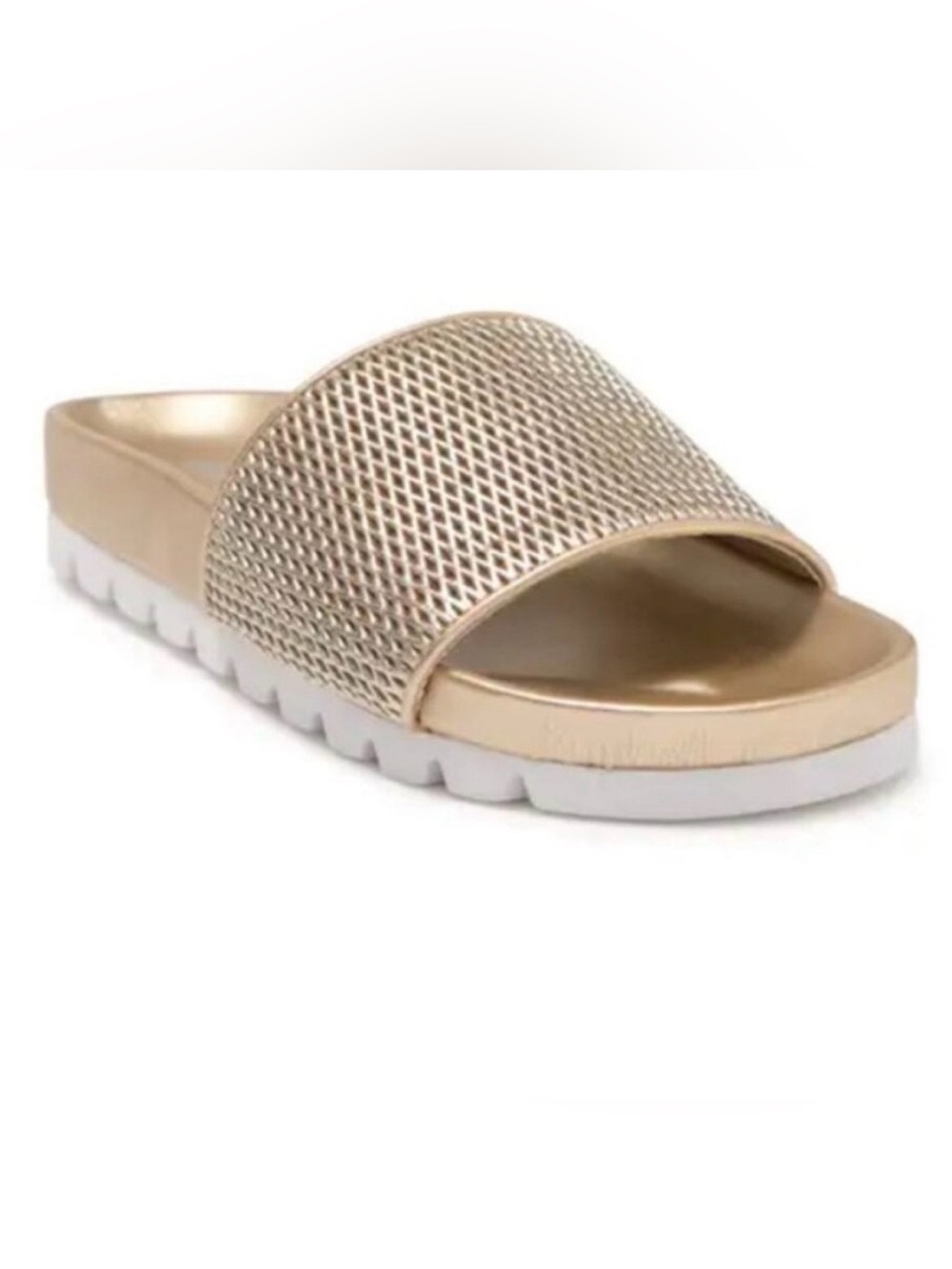 J/SLIDES Urban Sport Lorenzo Gold Textured Leather Sandal